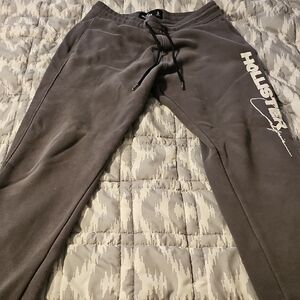 Hollister Men's Charcoal Joggers with Logo